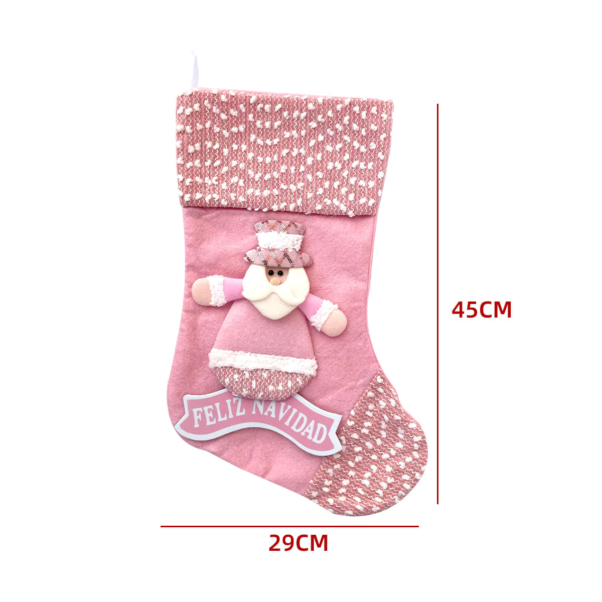 BOLSA DE NAVIDAD BOTA ROSADO 45X29CM2