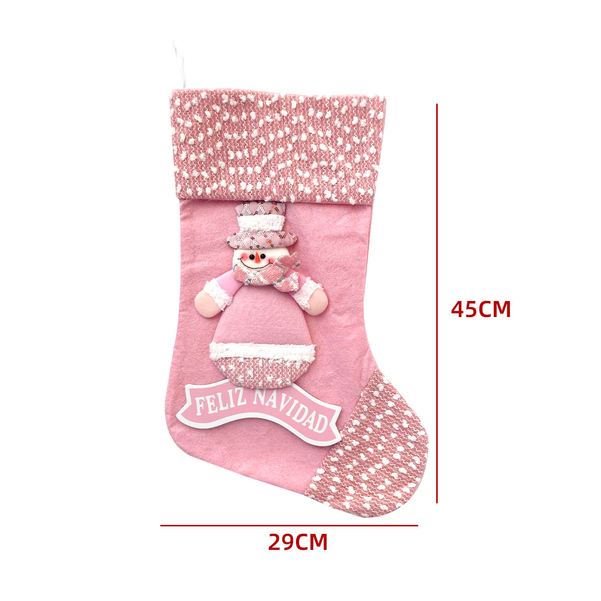 BOLSA DE NAVIDAD BOTA ROSADO 45X29CM3