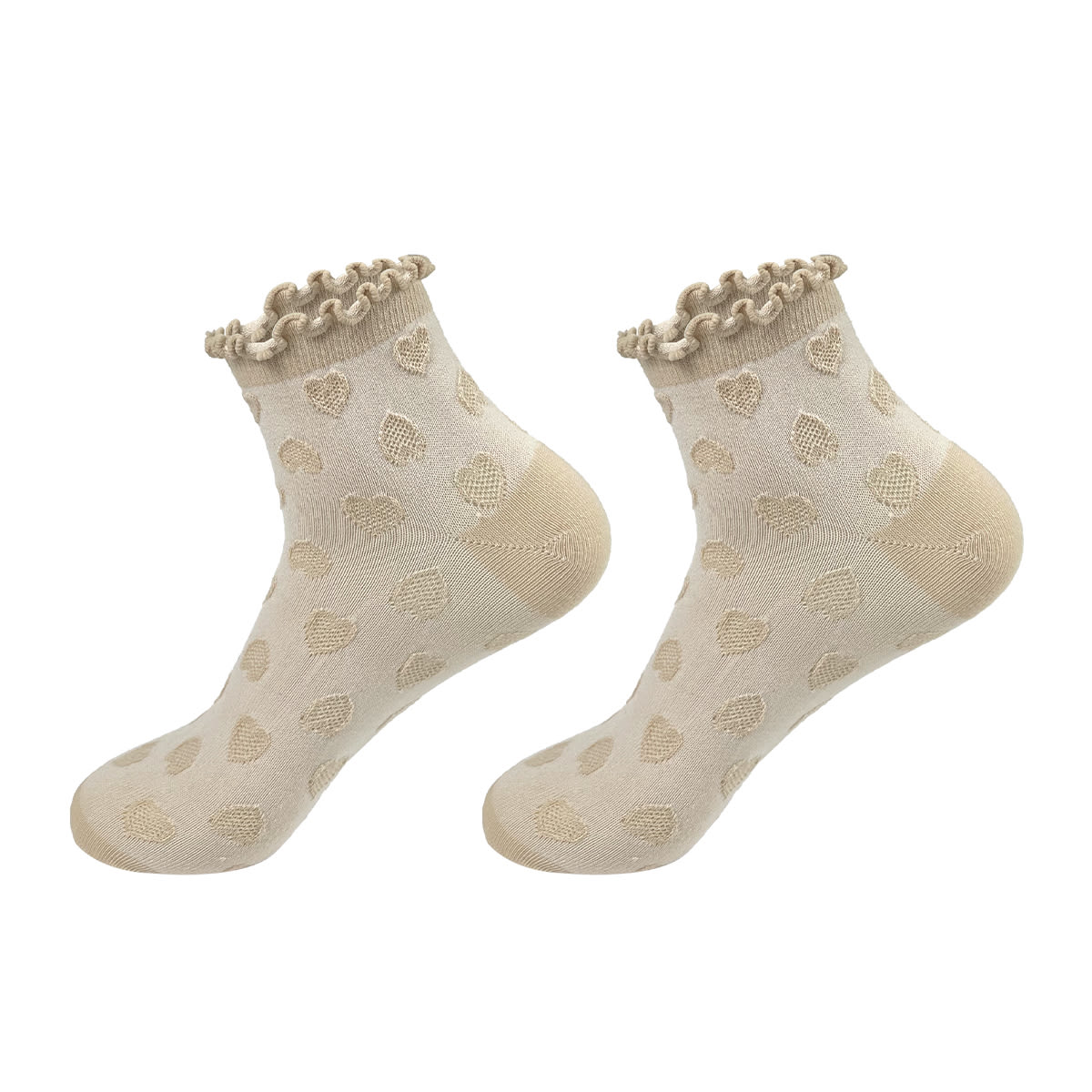 CALCETINES DE NIÑA JUVENIL CORTE MEDIO CORAZONES  13-162