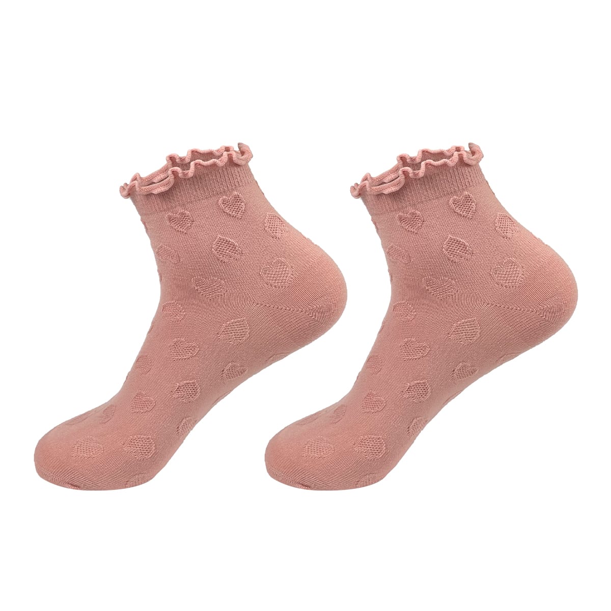 CALCETINES DE NIÑA JUVENIL CORTE MEDIO CORAZONES  13-163