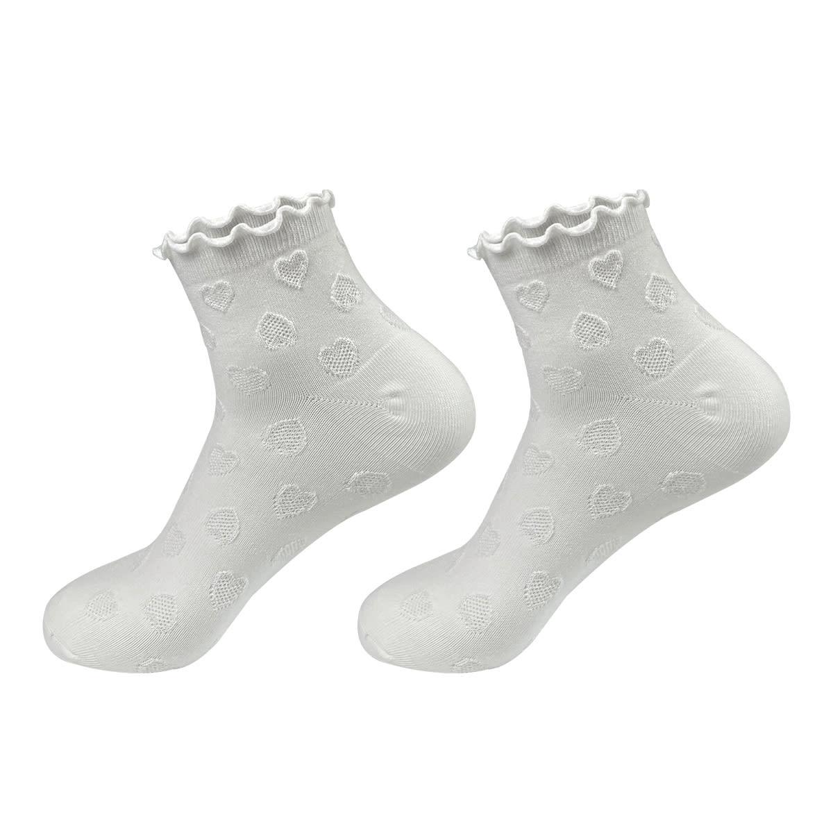 CALCETINES DE NIÑA JUVENIL CORTE MEDIO CORAZONES  13-165