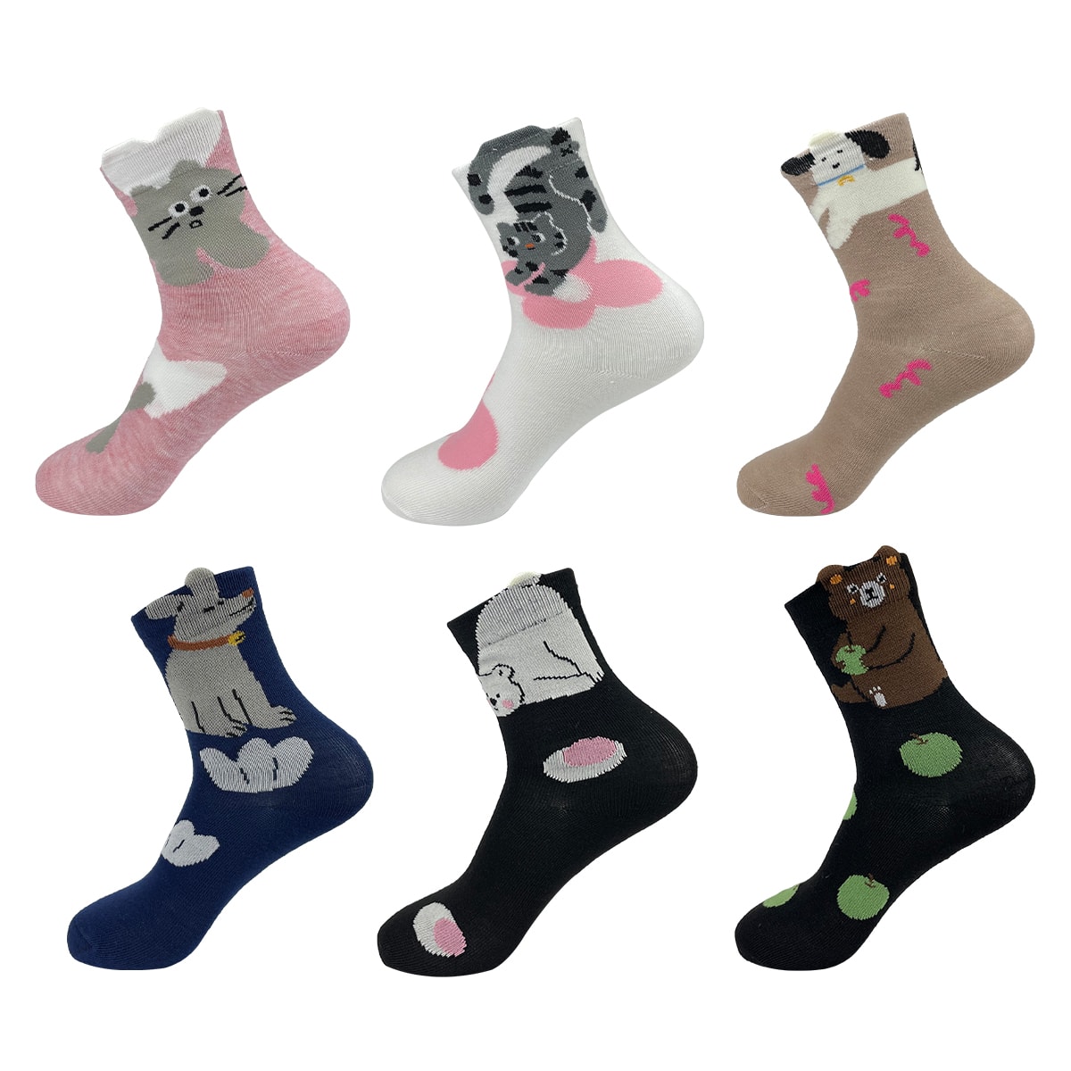 CALCETINES DE NIÑA CORTE MEDIO ANIMALITOS 6-9 AÑOS 0