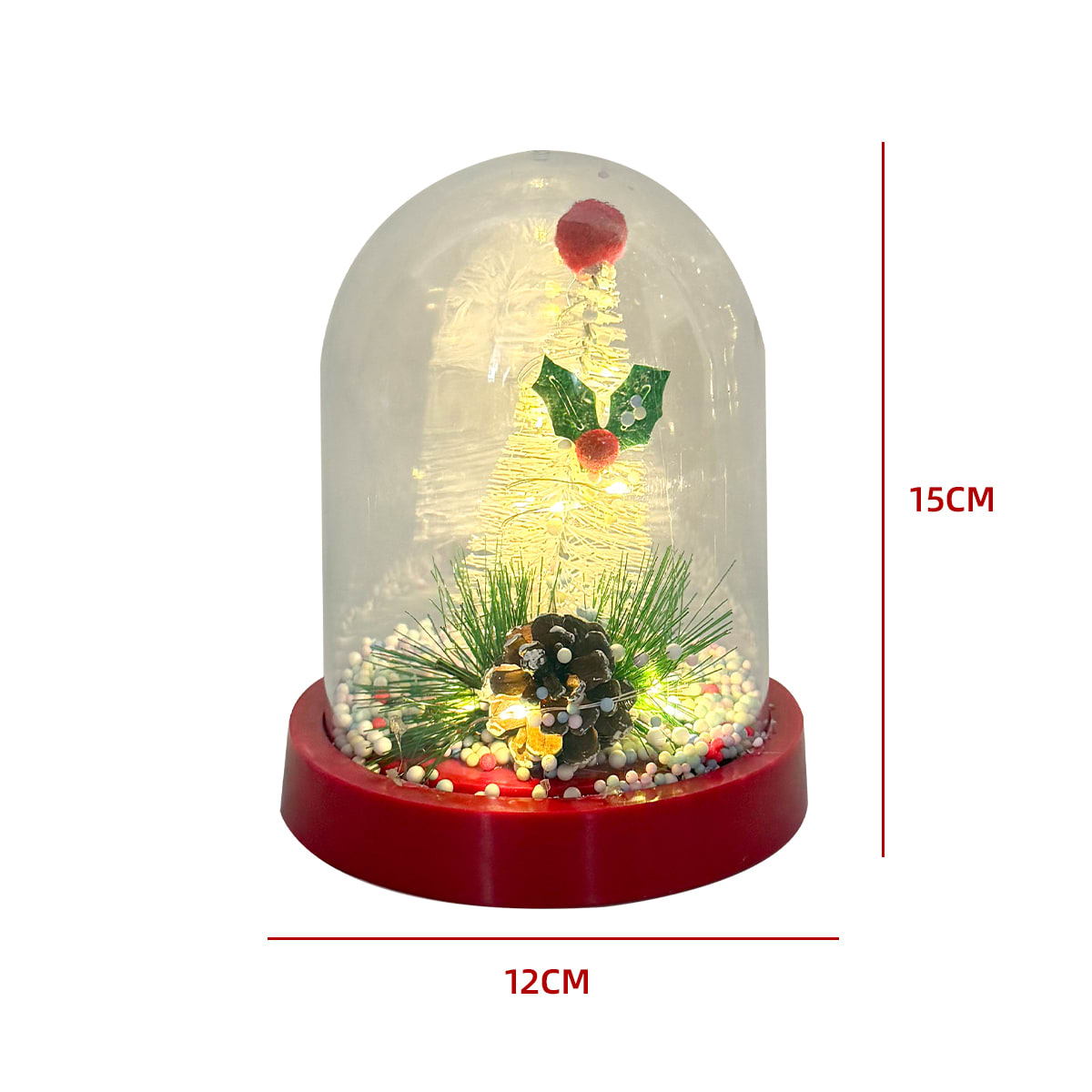 ADORNO NAVIDAD ESFERA TRANSPARENTE CON LUZ 12X15CM1