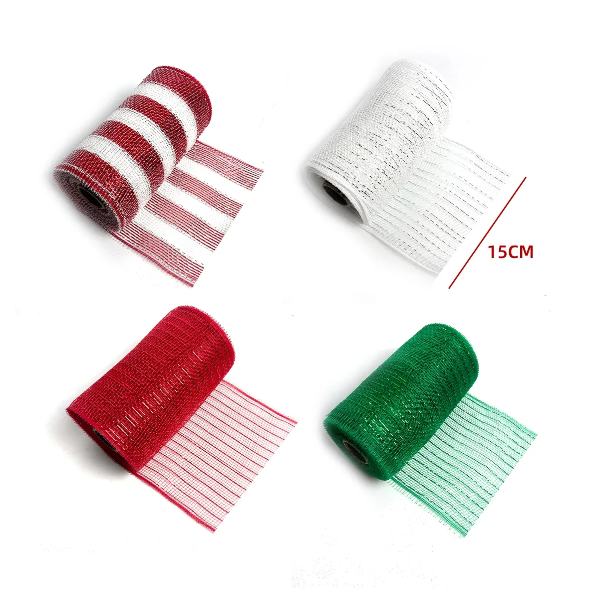 ROLLO DE MALLA CINTA DECORATIVA DE NAVIDAD 15CM*9.1M2