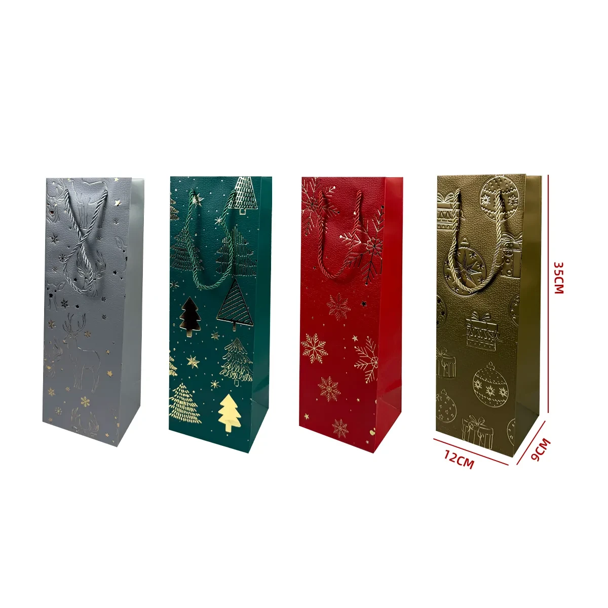 BOLSA DE REGALO NAVIDAD PARA BOTELLAS 12*35*9CM1