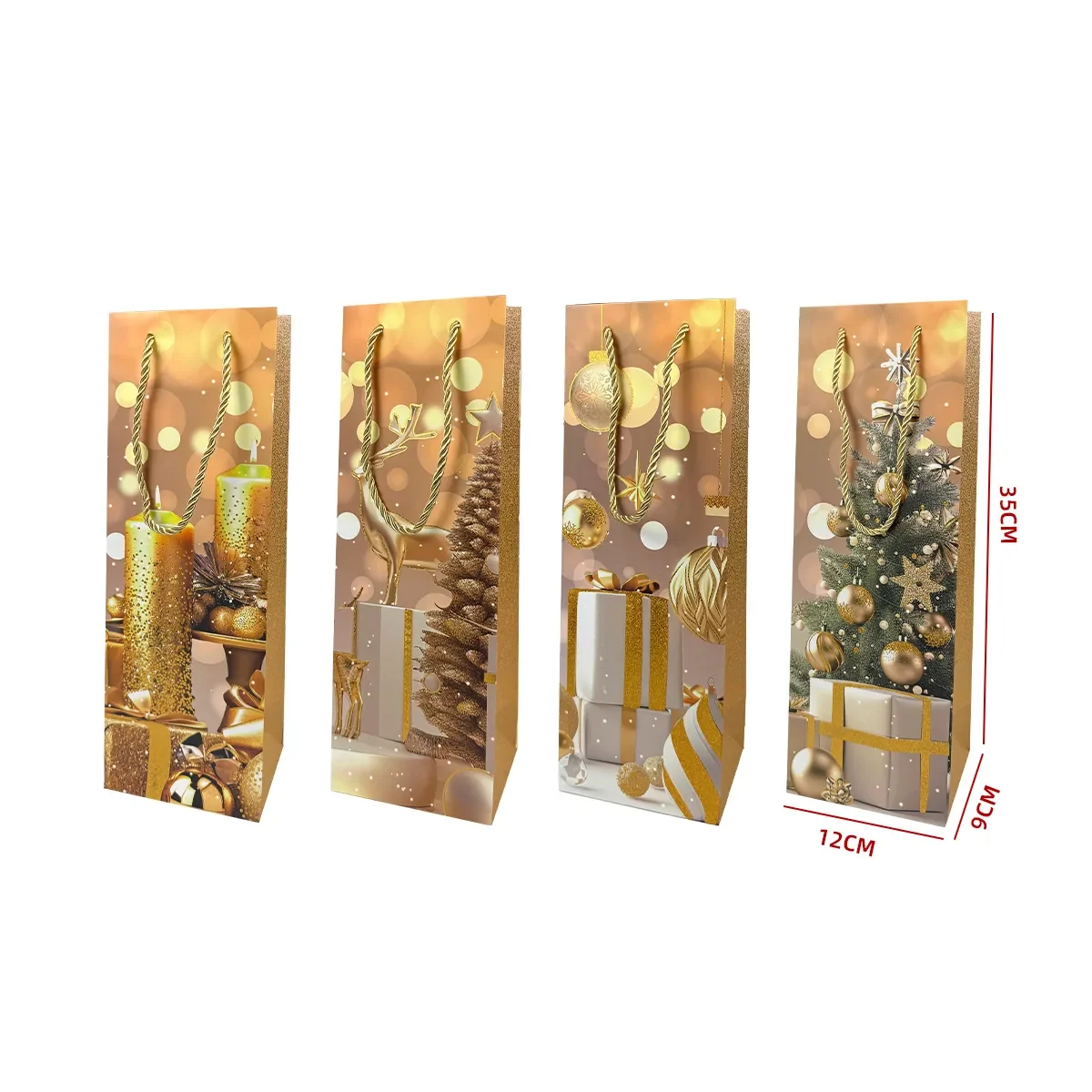 BOLSA DE REGALO NAVIDAD PARA BOTELLAS 12*35*9CM2