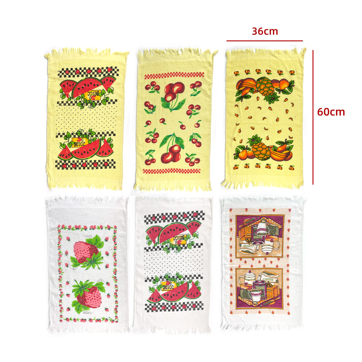 PAÑO DE COCINA CON ESTAMPADO Y FLECOS 36X60CM 0