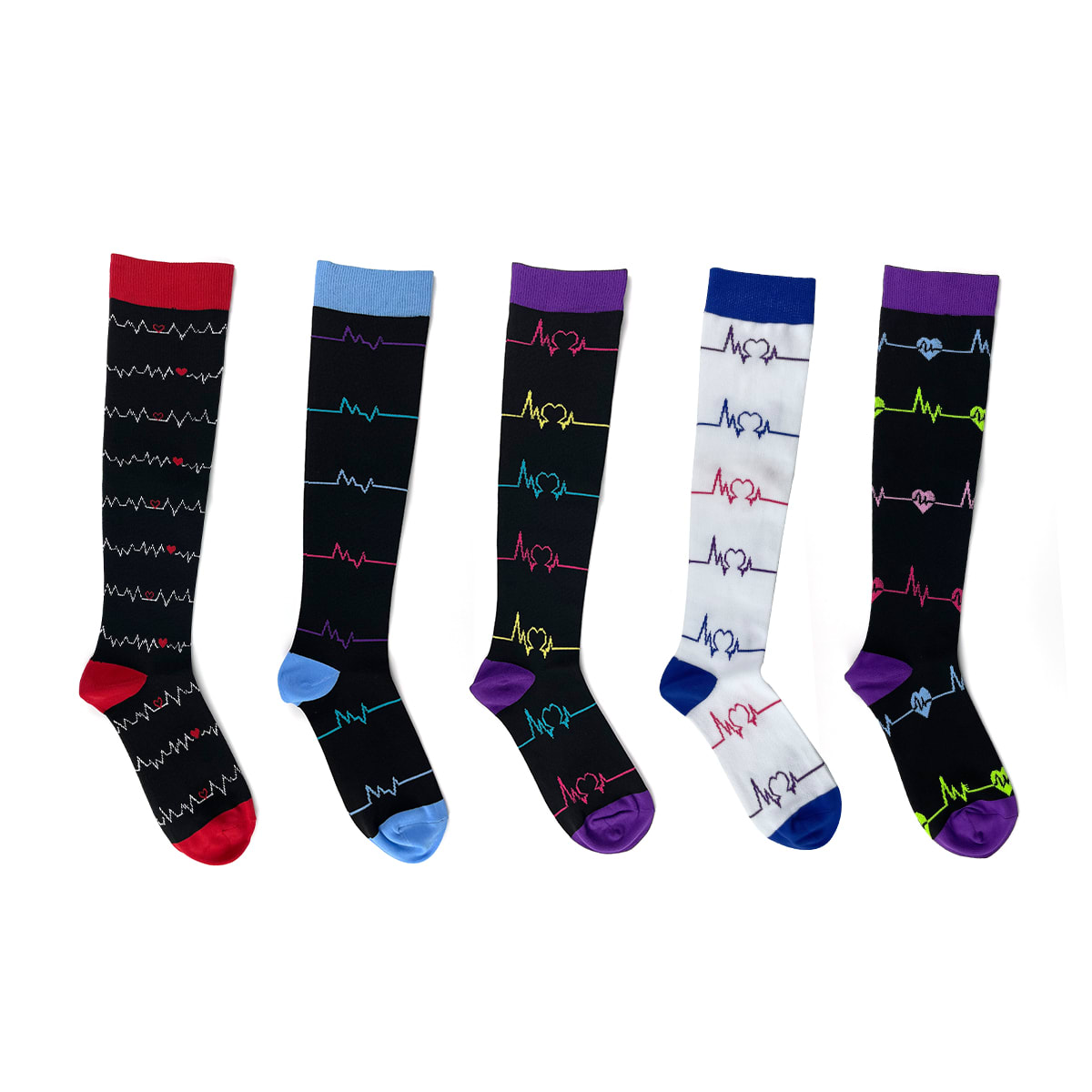 CALCETINES DE COMPRESION CAÑA ALTA SURTIDOS CORAZONES 1