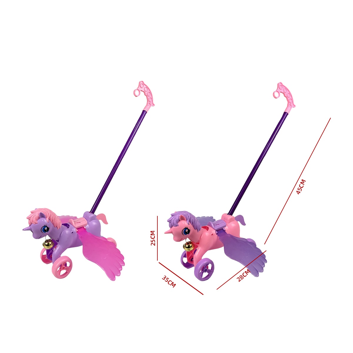 PEGASO DIDACTICO DE ARRASTRE CON LUZ Y SONIDO 25x28x35x45cm 0