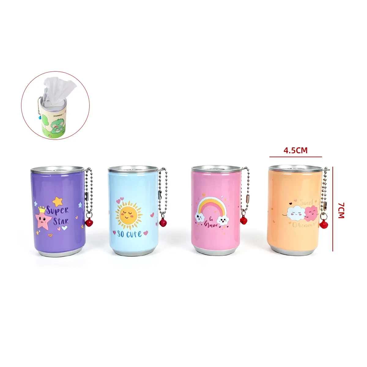 LATA DE PAÑUELITOS HUMEDOS 30 PCS 7X4.5CM - DISEÑO PLUMITAS1