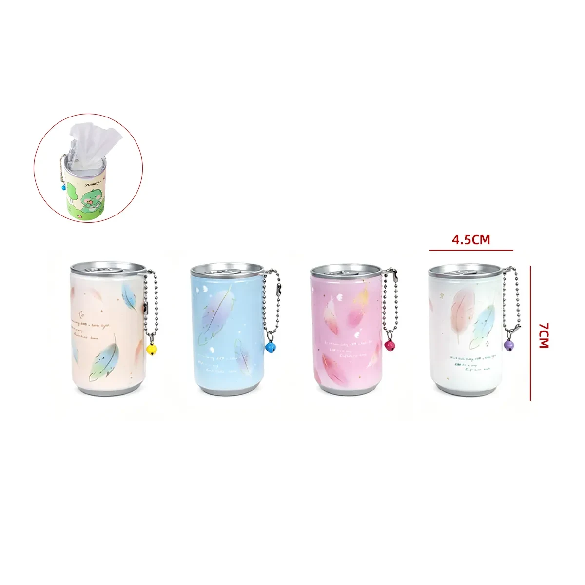 LATA DE PAÑUELITOS HUMEDOS 30 PCS 7X4.5CM - DISEÑO PLUMITAS 4