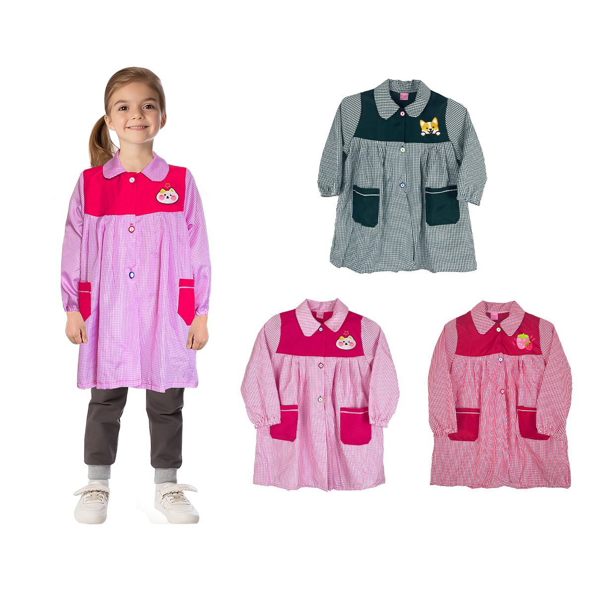 DELANTAL CUADRILLE NIÑA CON BORDADO TALLA 2-4-62