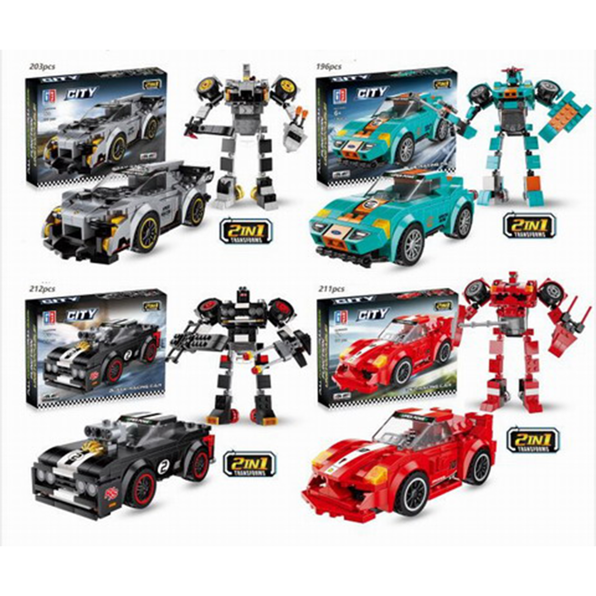 AUTO CARRERA TRANFORMA ROBOT 207 PCS 0