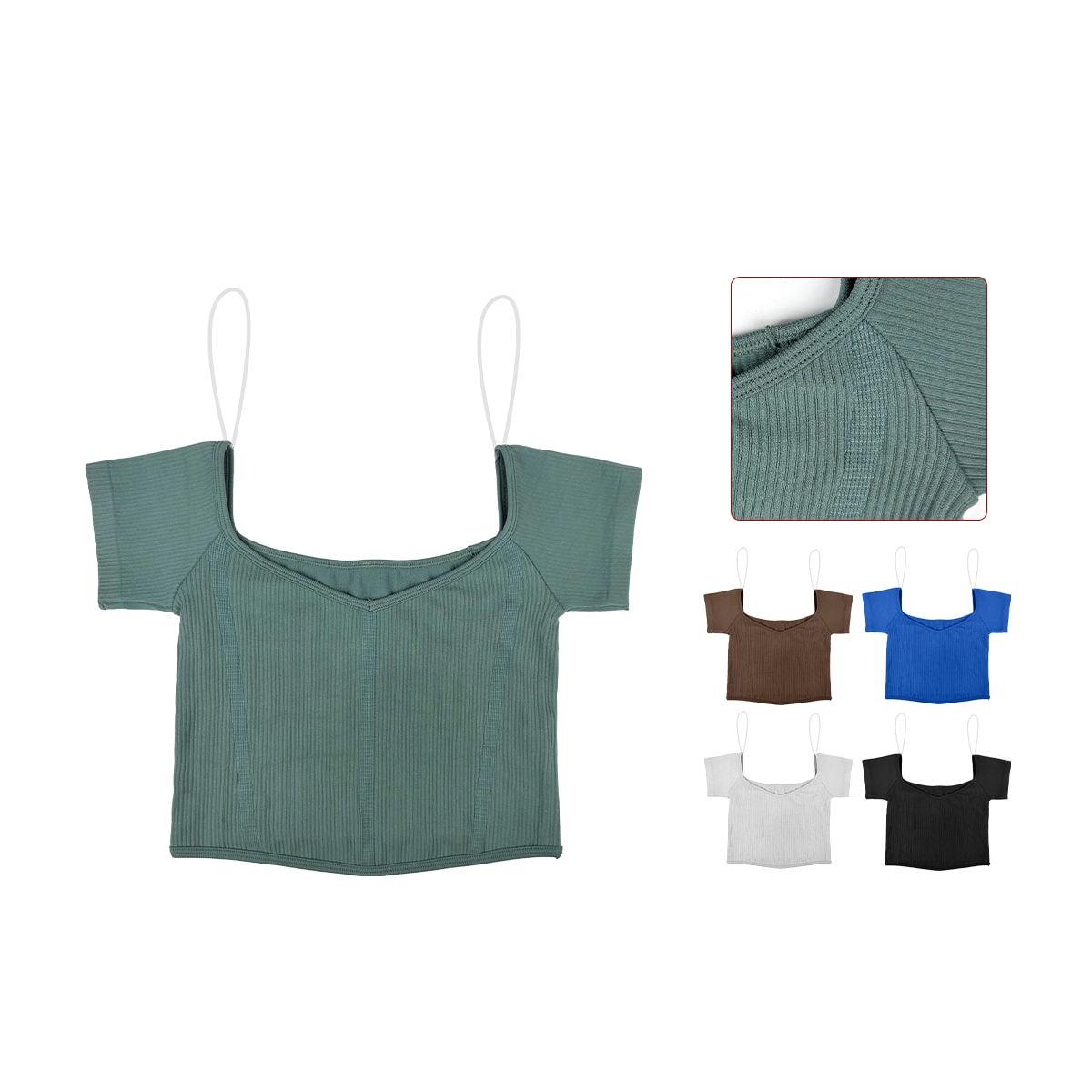 CAMISETA  LOLA  ACANALADO SIN COSTURA MANGA CORTA  M-L/L-XXL 2