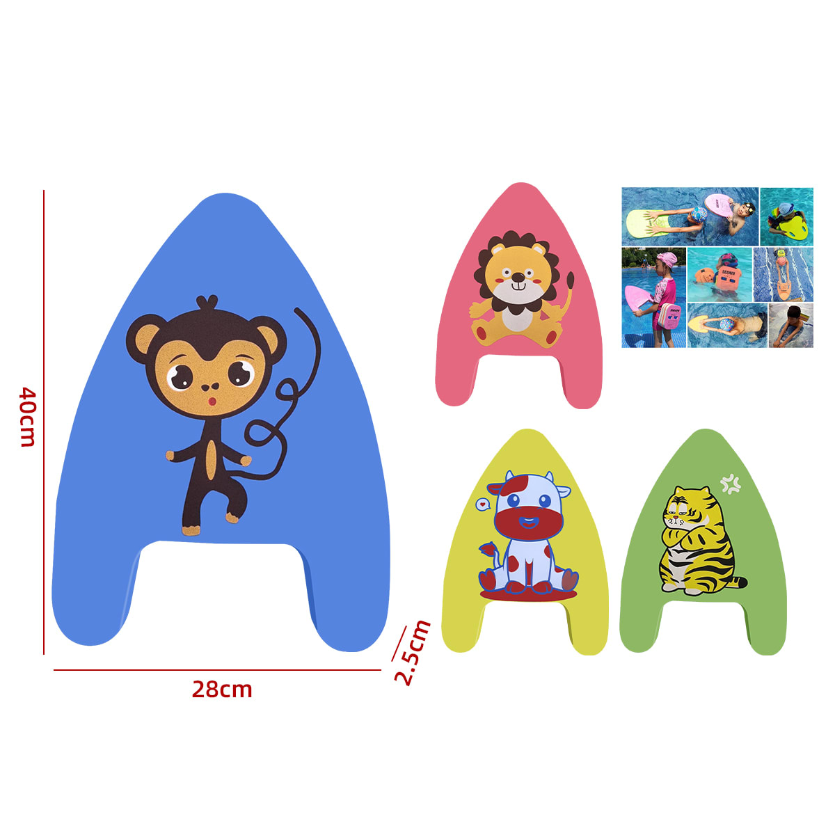 TABLA DE NATACION INFANTIL GOMA EVA 28X2.5X40CM 1