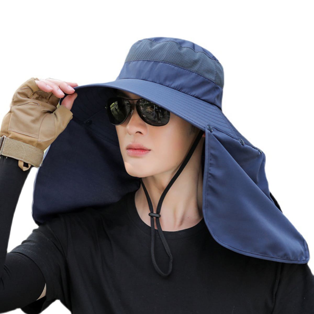 SOMBRERO DE HOMBRE LISO CUBRE CUELLO  57CM2