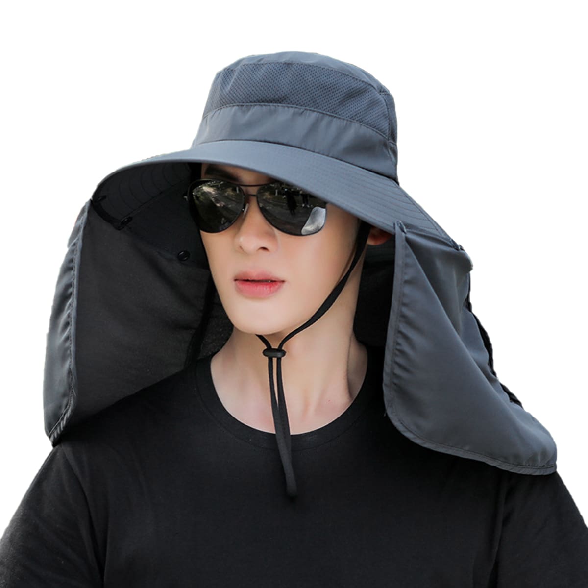 SOMBRERO DE HOMBRE LISO CUBRE CUELLO  57CM3