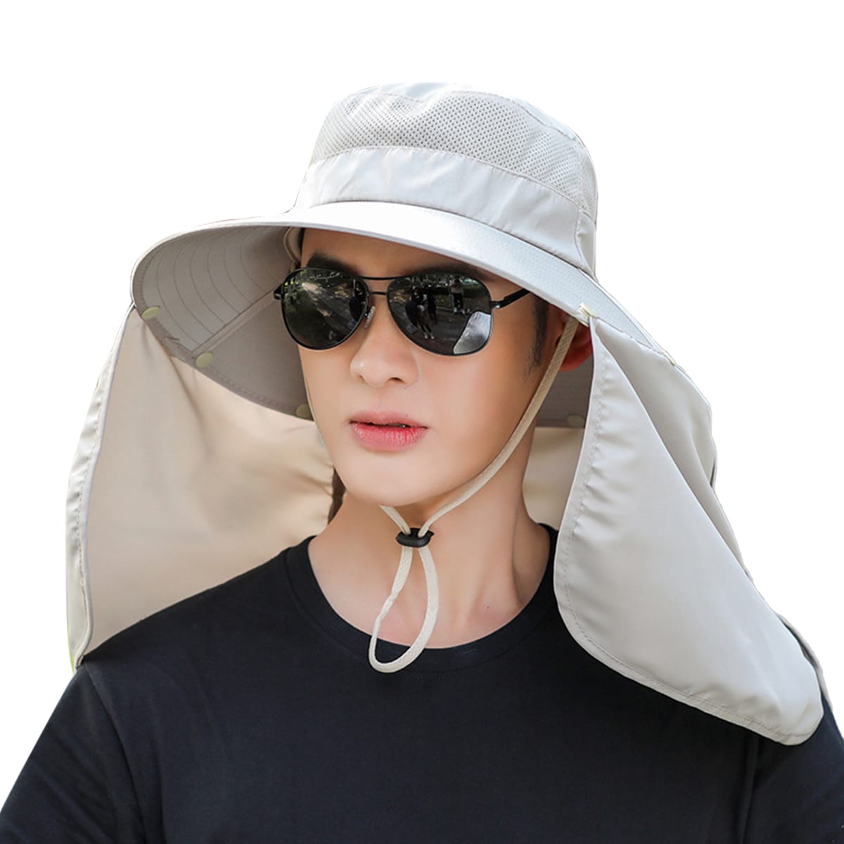 SOMBRERO DE HOMBRE LISO CUBRE CUELLO  57CM4