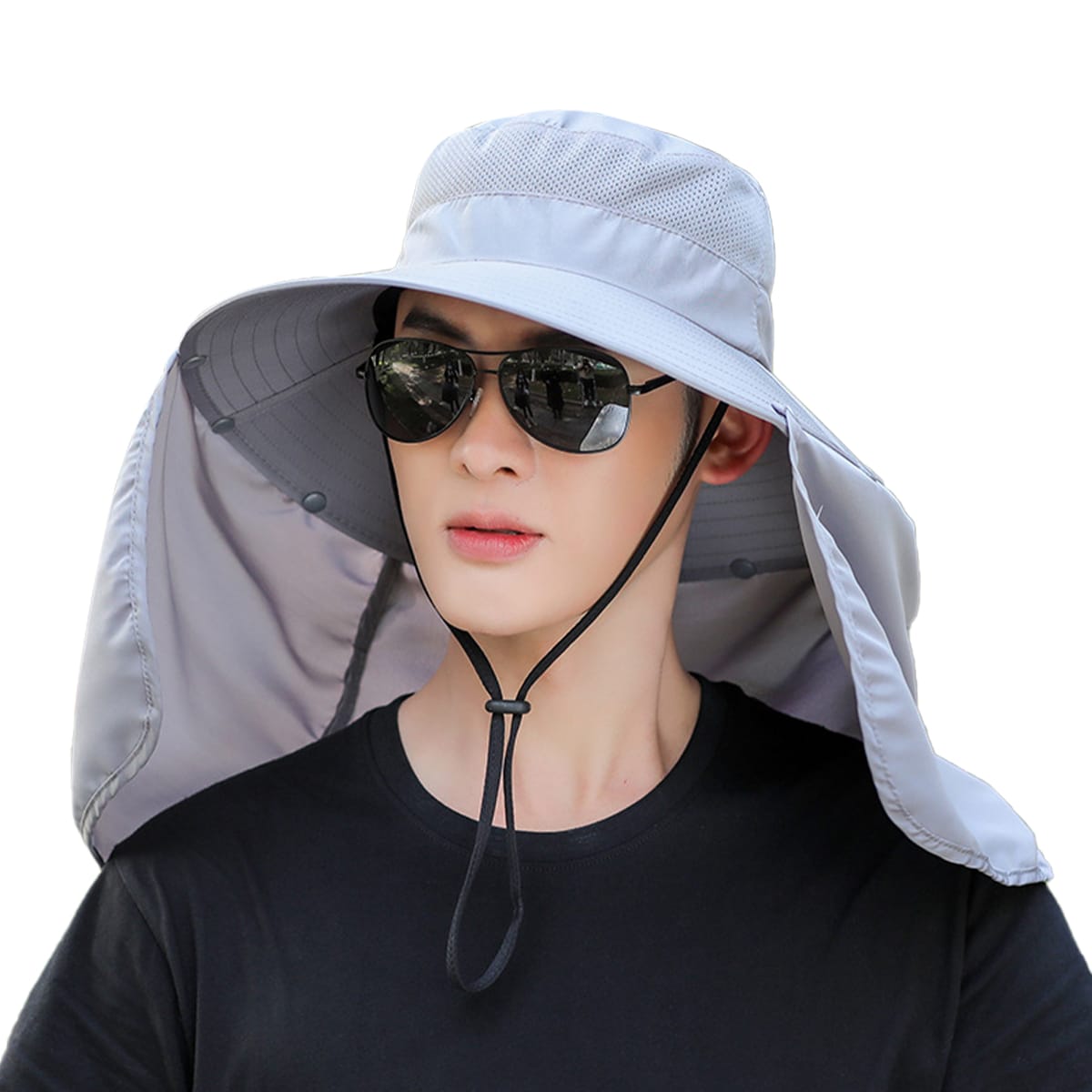 SOMBRERO DE HOMBRE LISO CUBRE CUELLO  57CM5