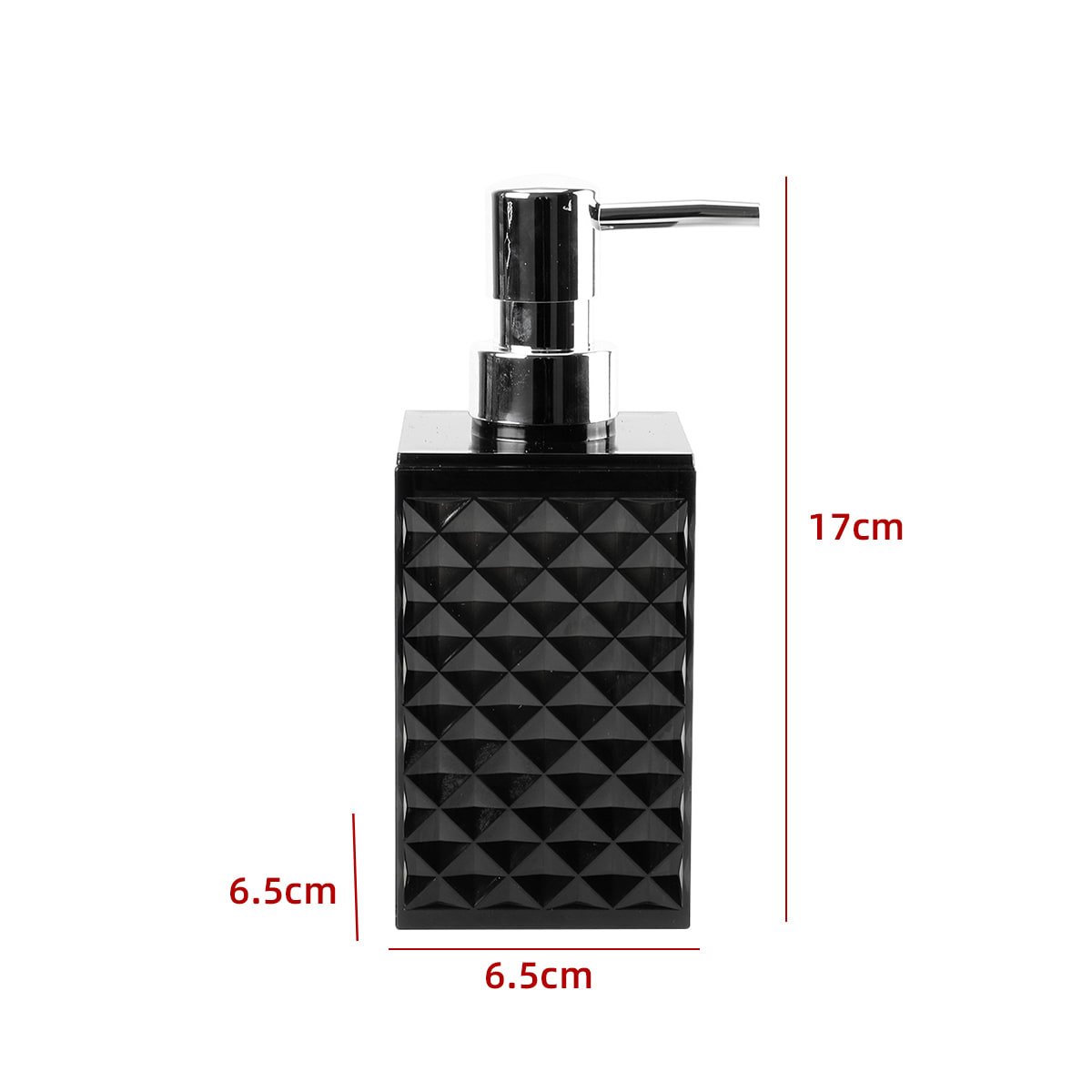 DISPENSADOR DE JABÓN TRANSPARENTE NEGRO 17x6.5x6.5cm2