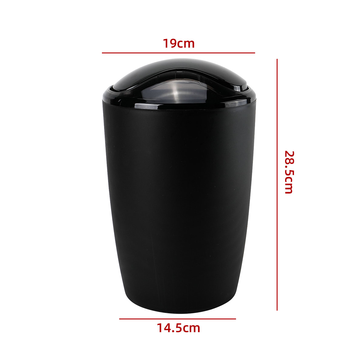 PAPELERA NEGRO 28.5x19x14.5cm 0