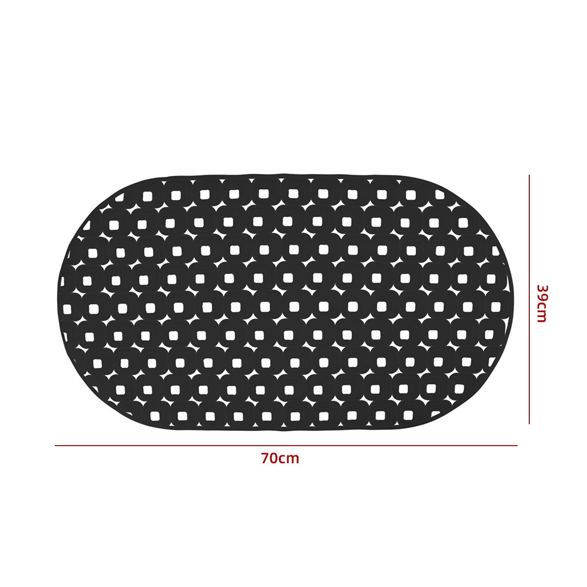 ALFOMBRA DE GOMA ANTIDESLIZANTE 70x39 CMS COLOR NEGRO 0