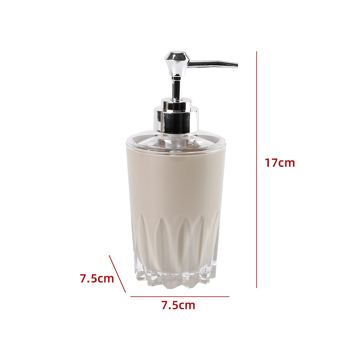 DISPENSADOR DE JABON BEIGE 17X7.5X7.5CM 2