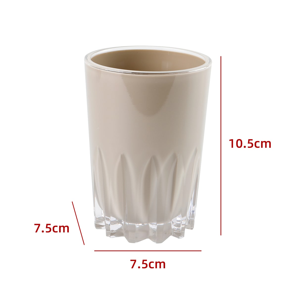VASO DE BAÑO BEIGE 10.5X7.5X7.5CM 2