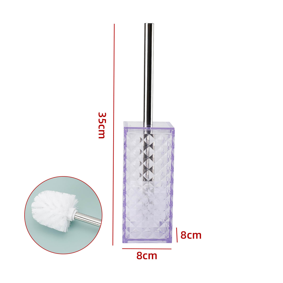 ESCOBILLERO TRANSPARENTE LILA 35X8X8CM 0