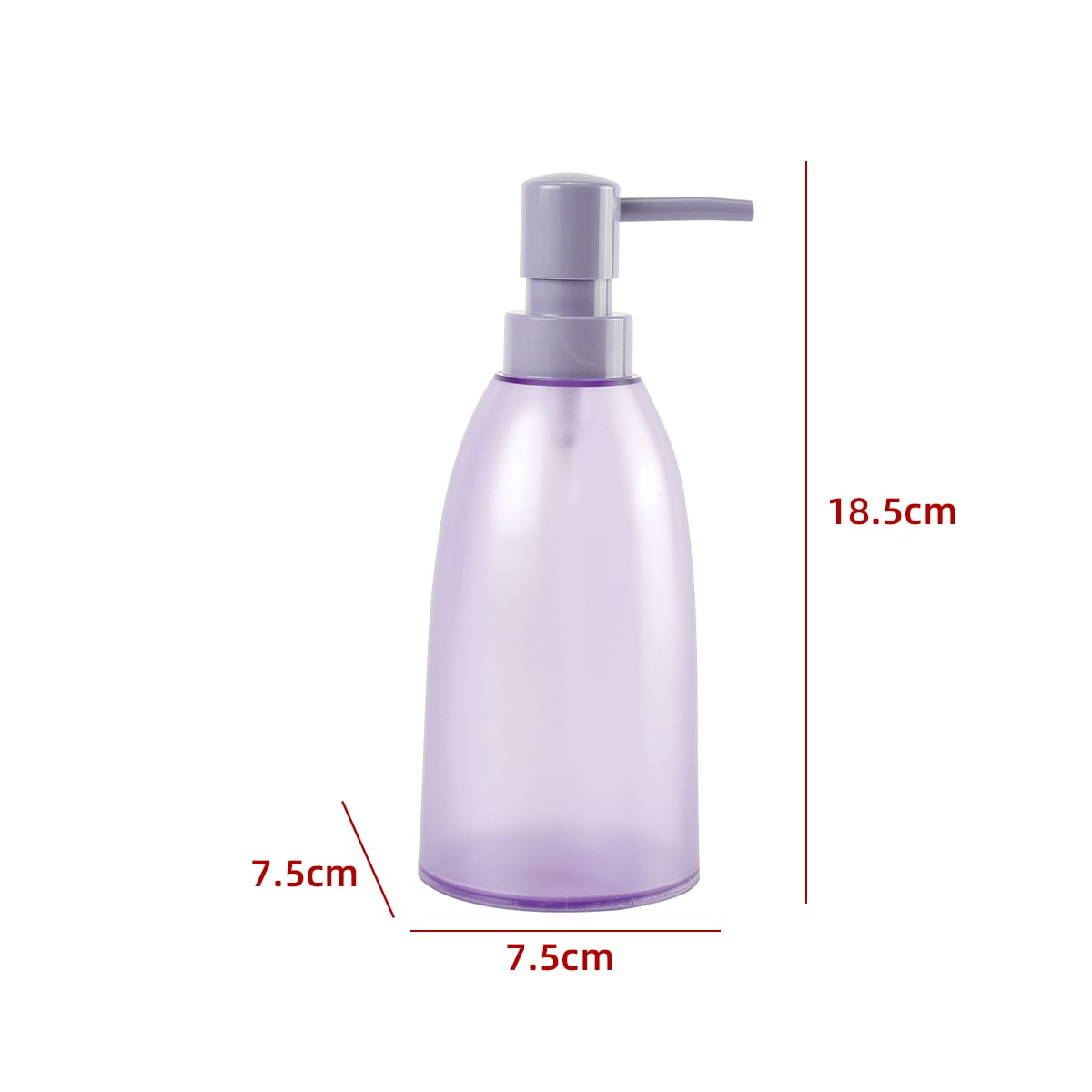 DISPENSADOR DE JABON TRANSPARENTE LILA 17X7.5X7.5CM 2