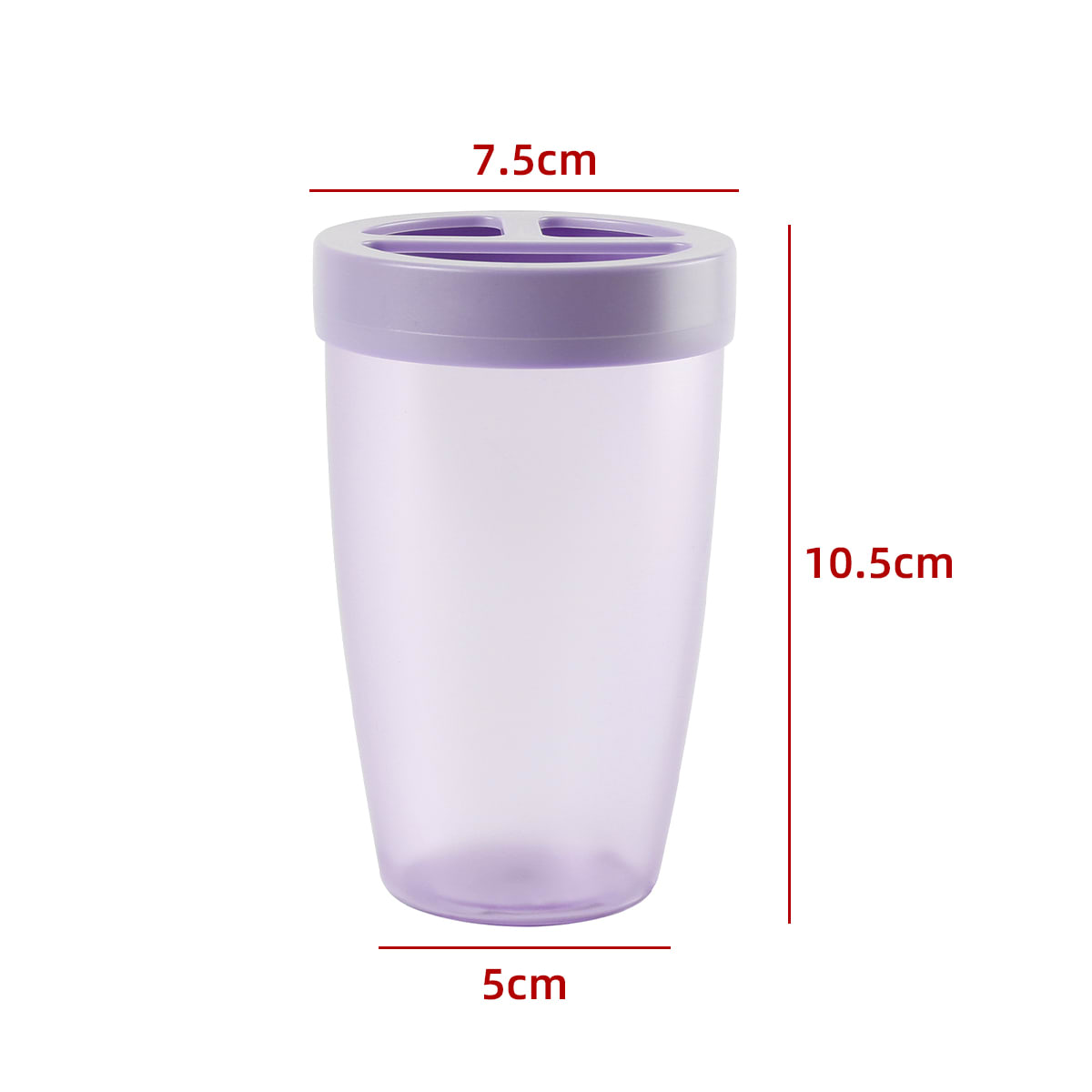 PORTA CEPILLO DE DIENTE TTRANSPARENTE LILA 12X7.5X7.5CM2