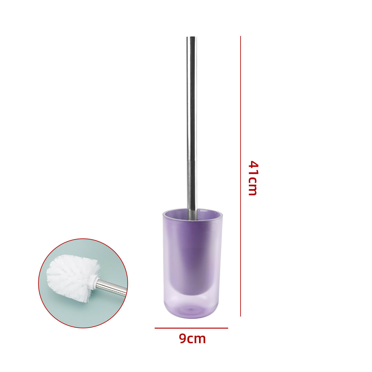 ESCOBILLERO TRANSPARENTE LILA 41X9X9CM 0