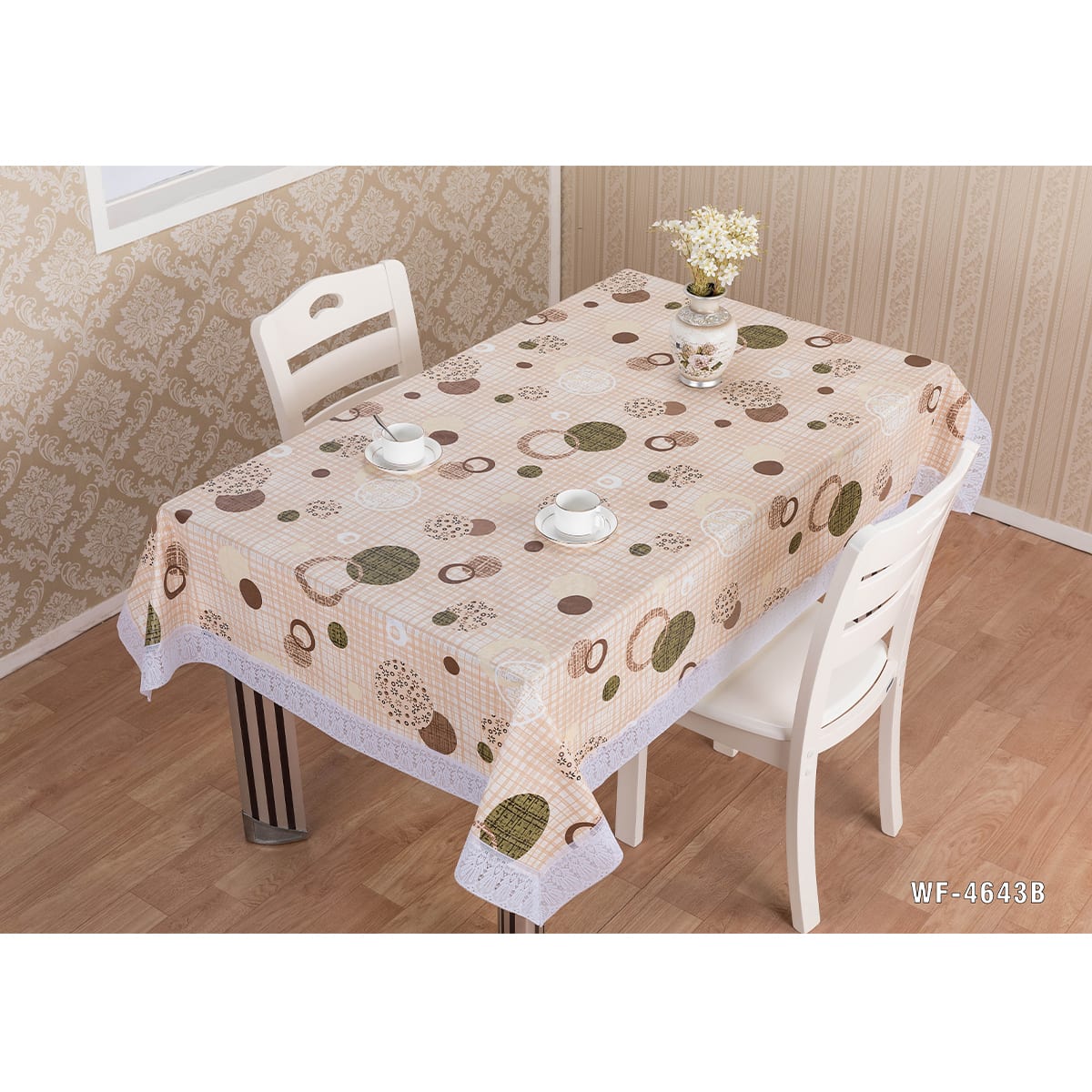 MANTEL PLASTICO DISEÑO CIRCULOS 1.37X1.83M 0