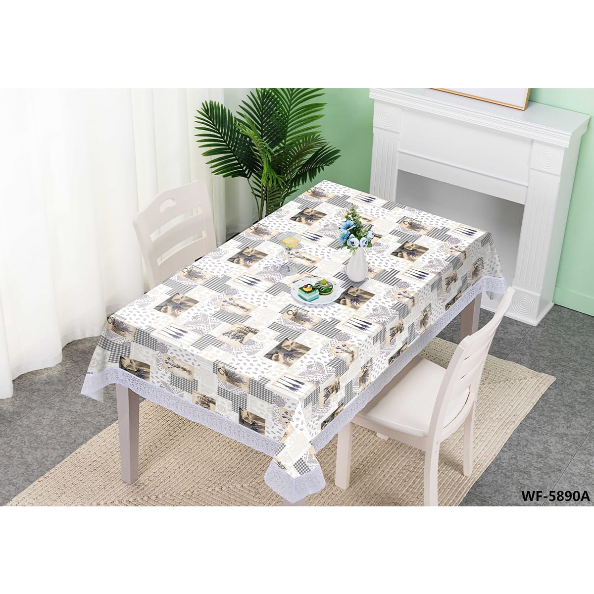 MANTEL PLASTICO FLOR LAVANDA 1.37X1.83M | 10 UNID 0