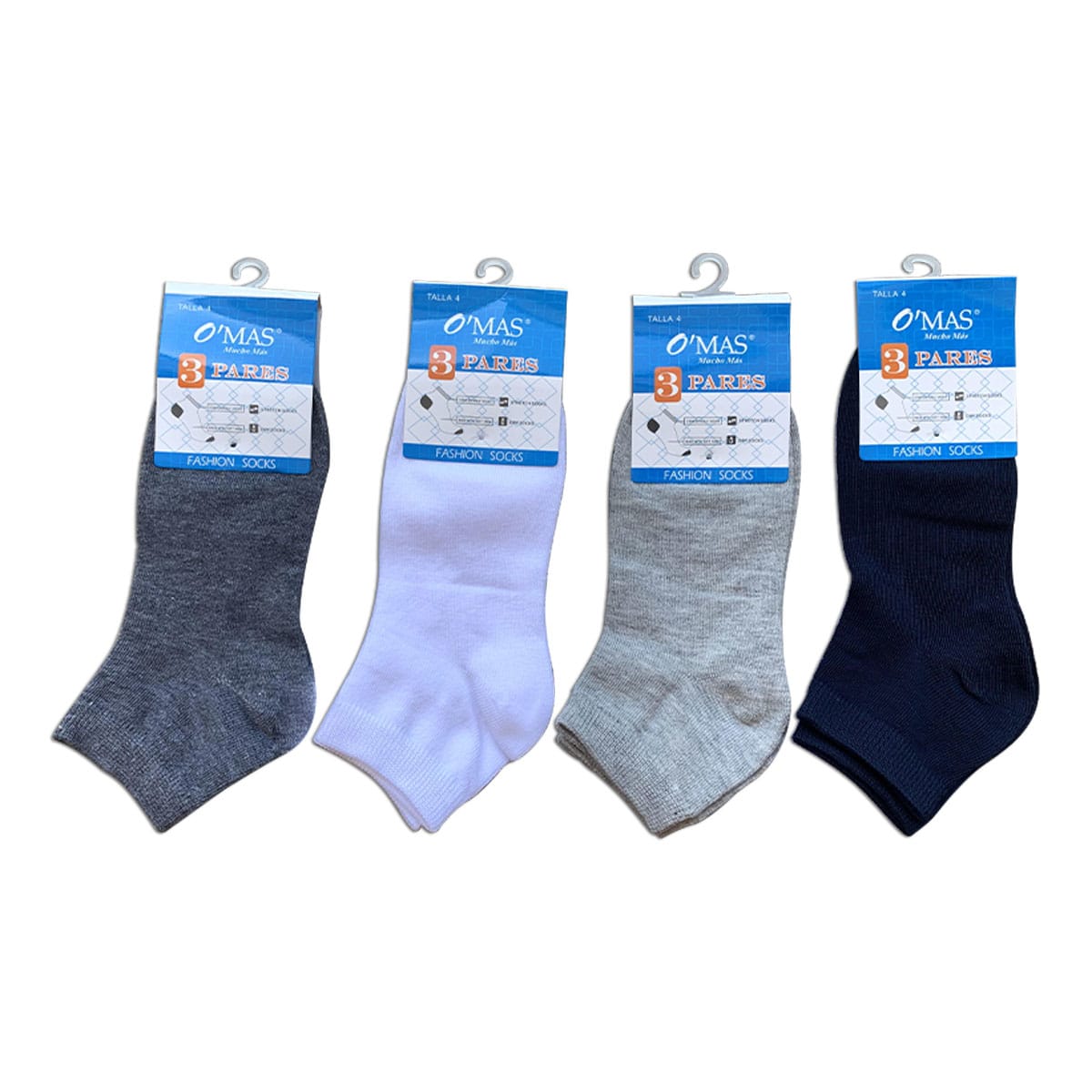 CALCETINES DE NIÑO CORTE TOBILLO COLORES LISO TALLA 6-9 | 12 UNID2