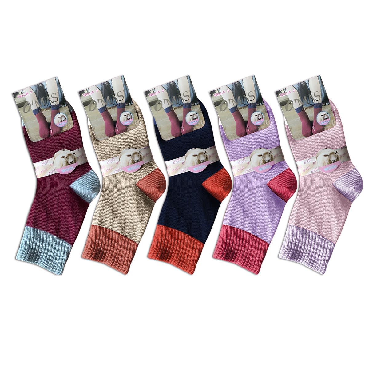 CALCETÍN DE NIÑA LANA MEDIA CAÑA LISO TALLA 4 |12 UNI.2