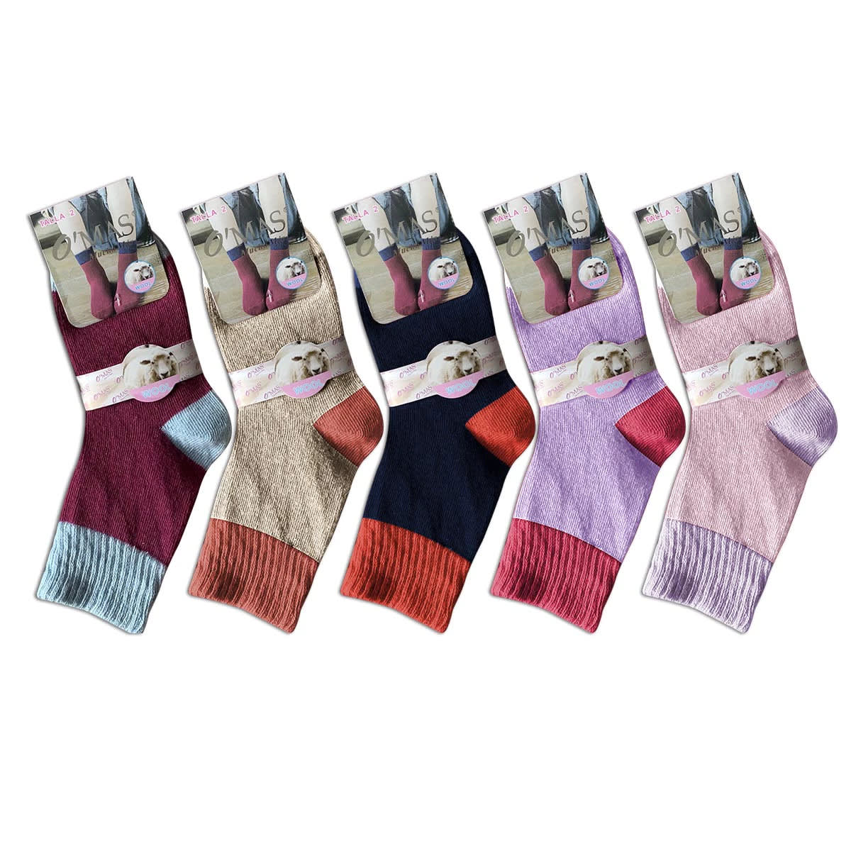 CALCETINES DE NIÑA LANA MEDIA CAÑA LISO TALLA 6 |12 UNID2