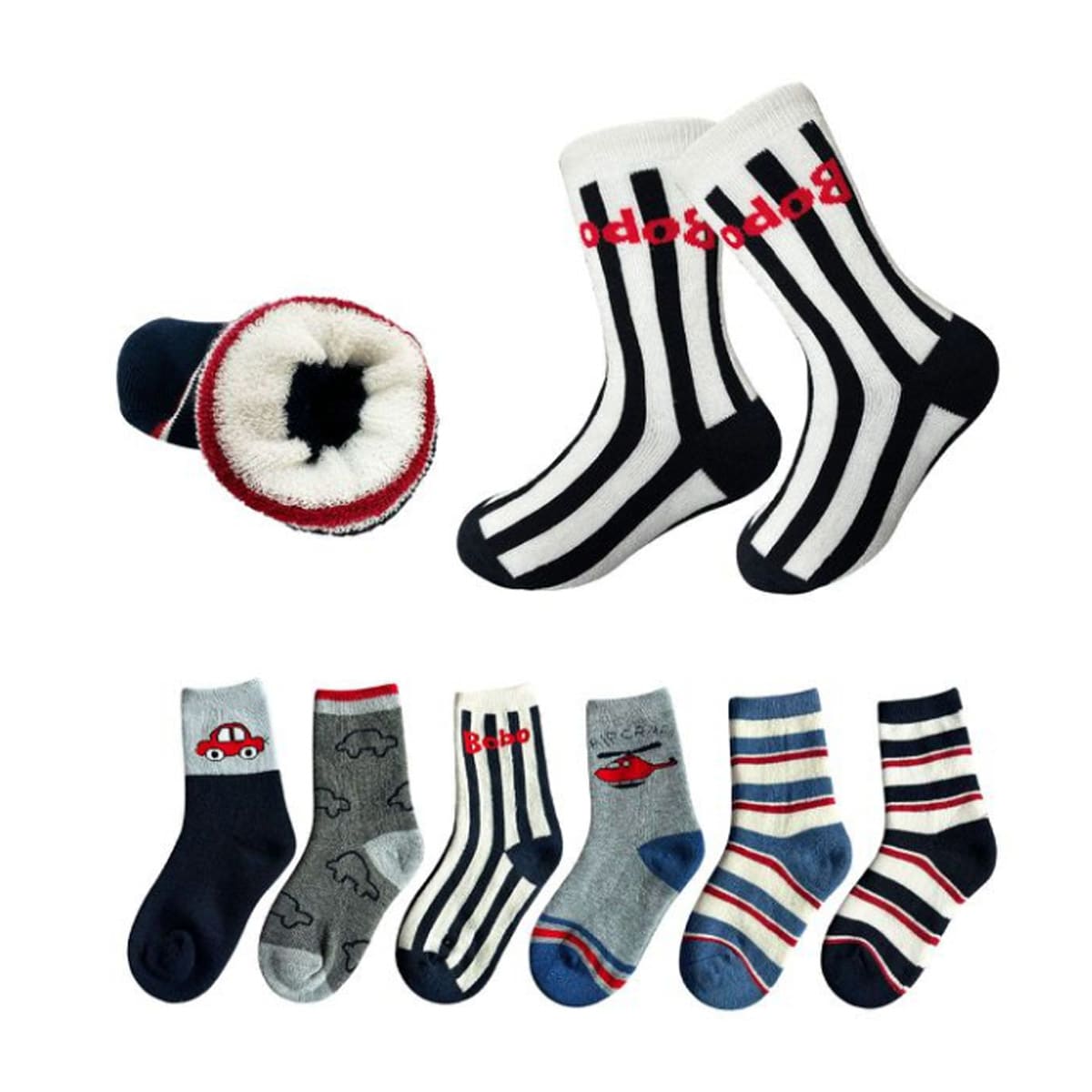 CALCETINES DE NIÑO CON RELLENO DE TOALLA TALLA 4 | 12 UNI.2