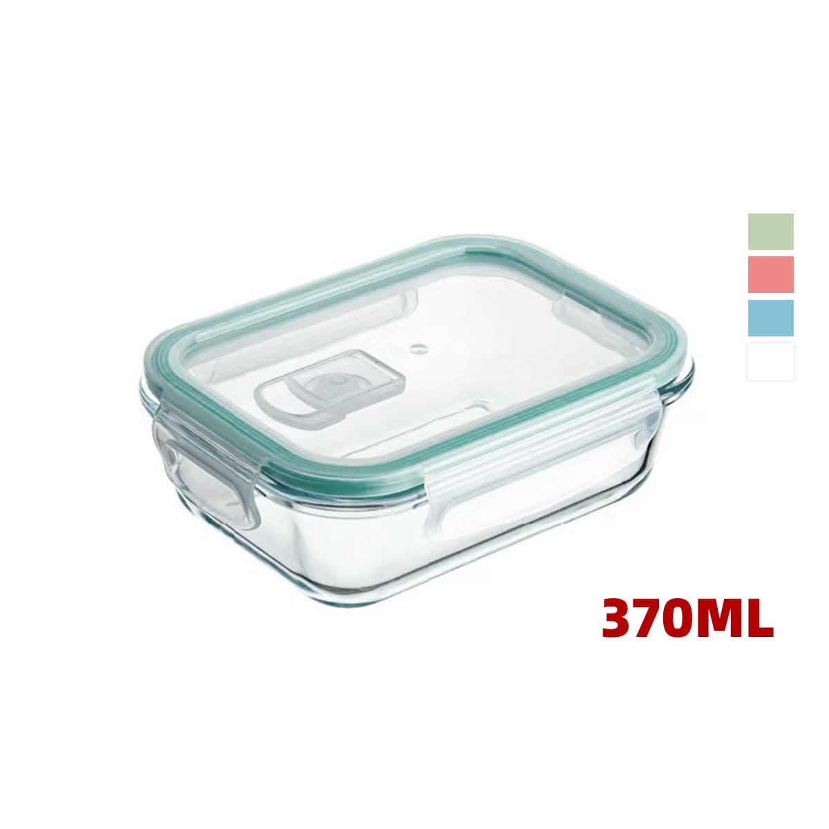 CONTENEDOR HERMETICO DE VIDRIO CON VALVULA PARA MICROONDAS 370ML 14.5*10.4*5.5CM2
