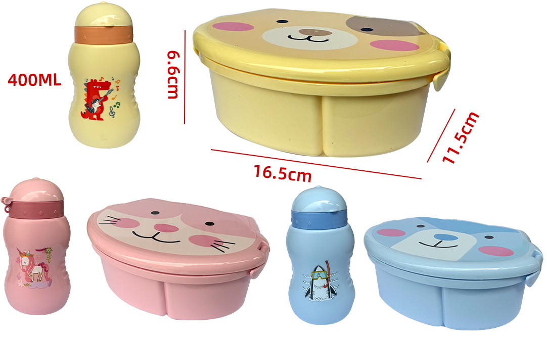 ENVASE LONCHERA CON BOTELLA DIVISION 6.6X16.5X11.5CM  400ML |6 UNID 3