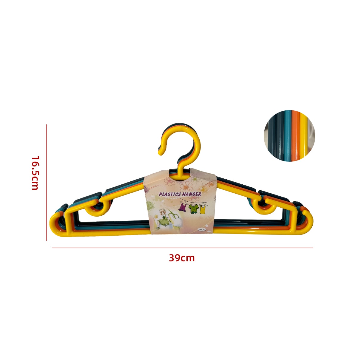 COLGADOR DE ROPA LISO PLASTICO 10PCS 16.5X39CM | 6 UNID2