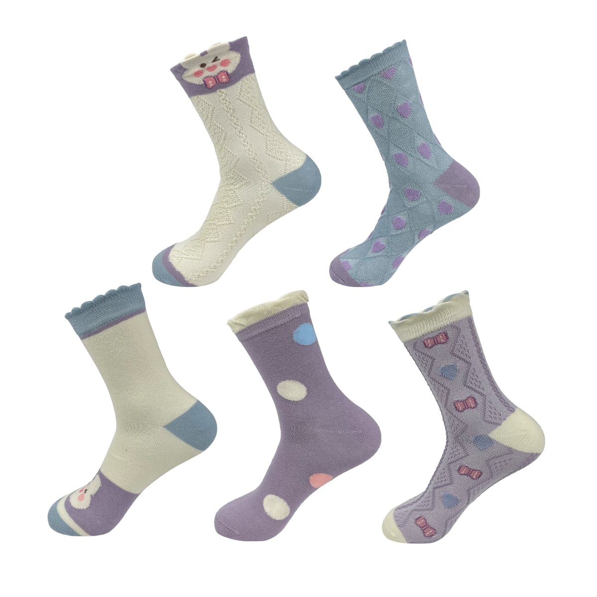CALCETINES DE MUJER CORTE MEDIO DISEÑO SURTIDO ALGODÓN | 12 UNID 0