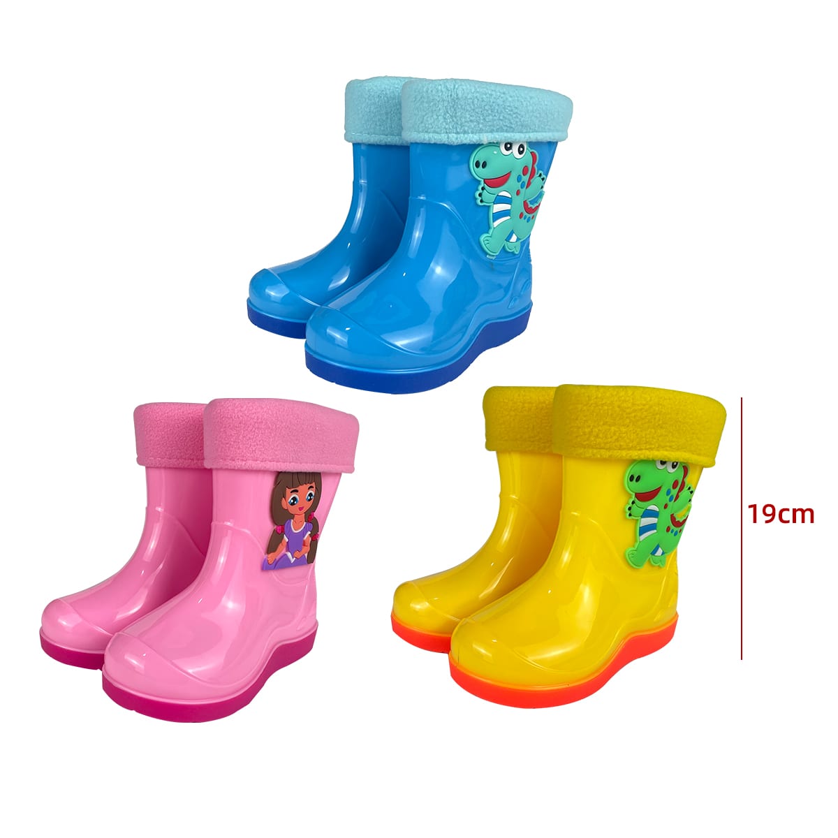 BOTAS DE AGUA INFANTIL DINOSAURIO/PRINCESA  PVC TALLA 25-29 | 45 UNID 0