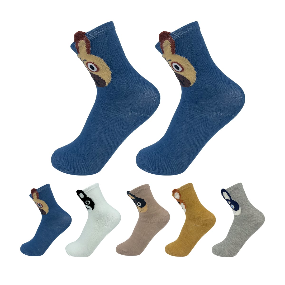 CALCETINES DE NIÑO LISO DISEÑO PERRO TALLA 9-12 AÑOS| 12 UNID 0