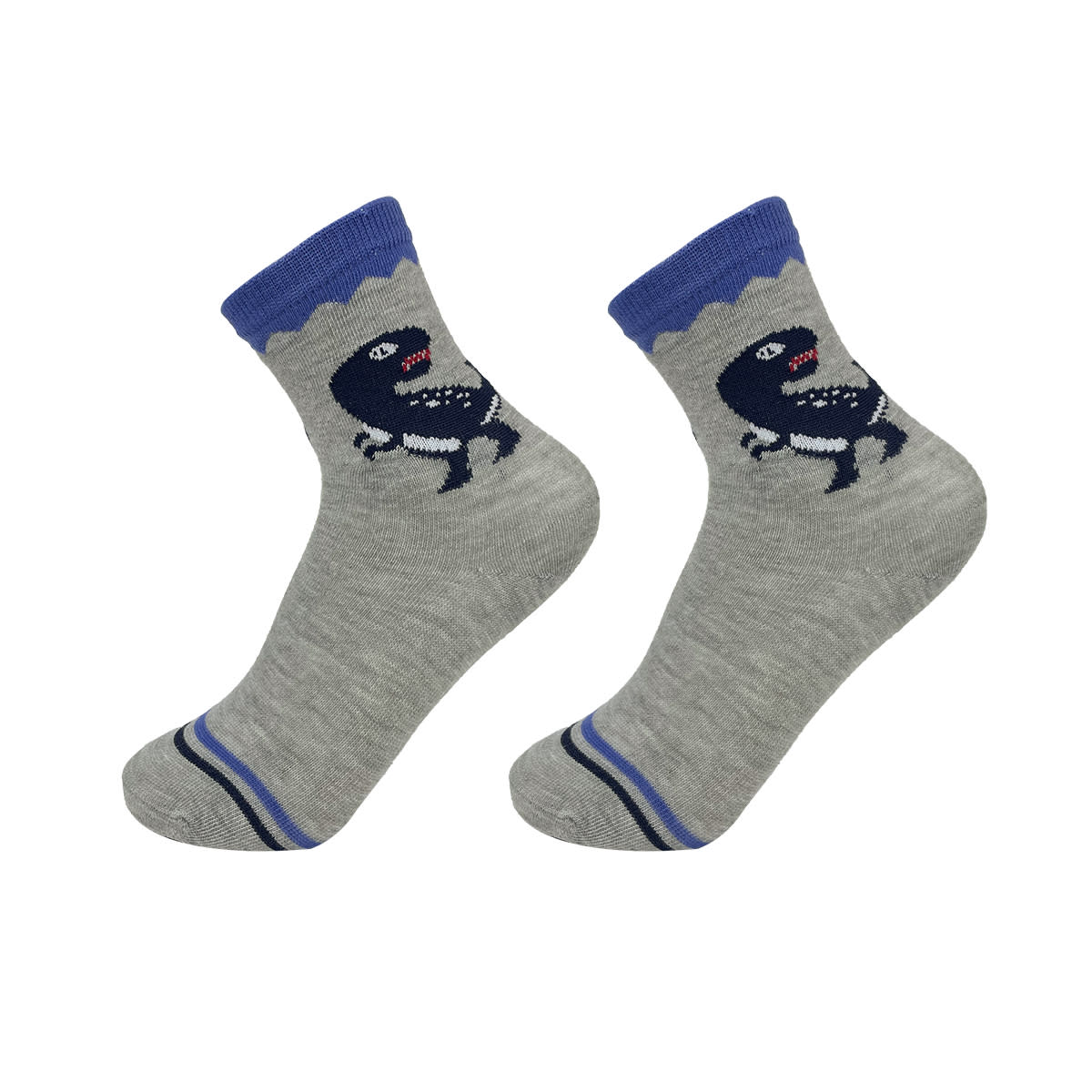 CALCETINES DE NIÑO LISO DISEÑO DINOSAURIO TALLA  3-6 | 12 UNID2