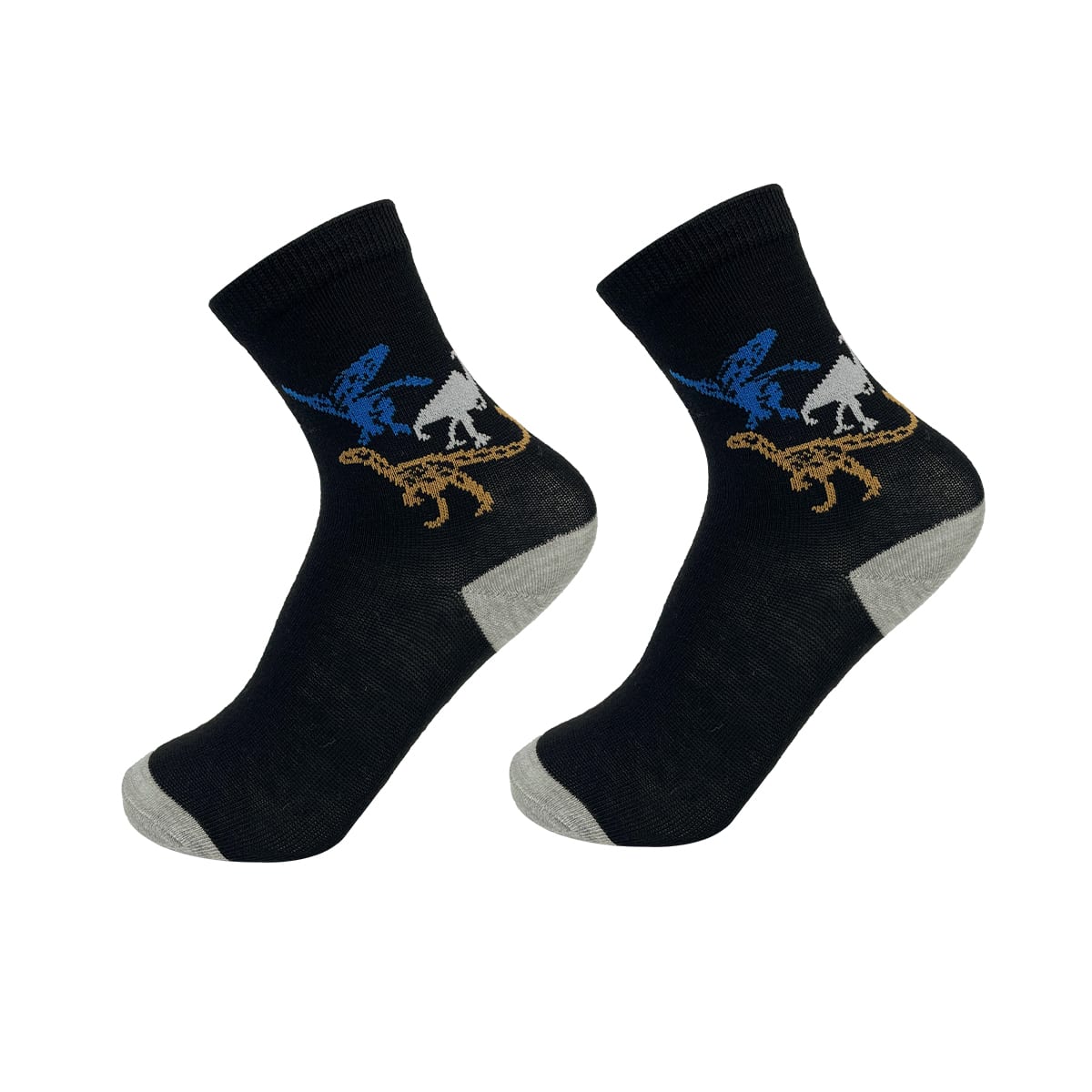 CALCETINES DE NIÑO LISO DISEÑO DINOSAURIO TALLA  6-9  | 12 UNID4