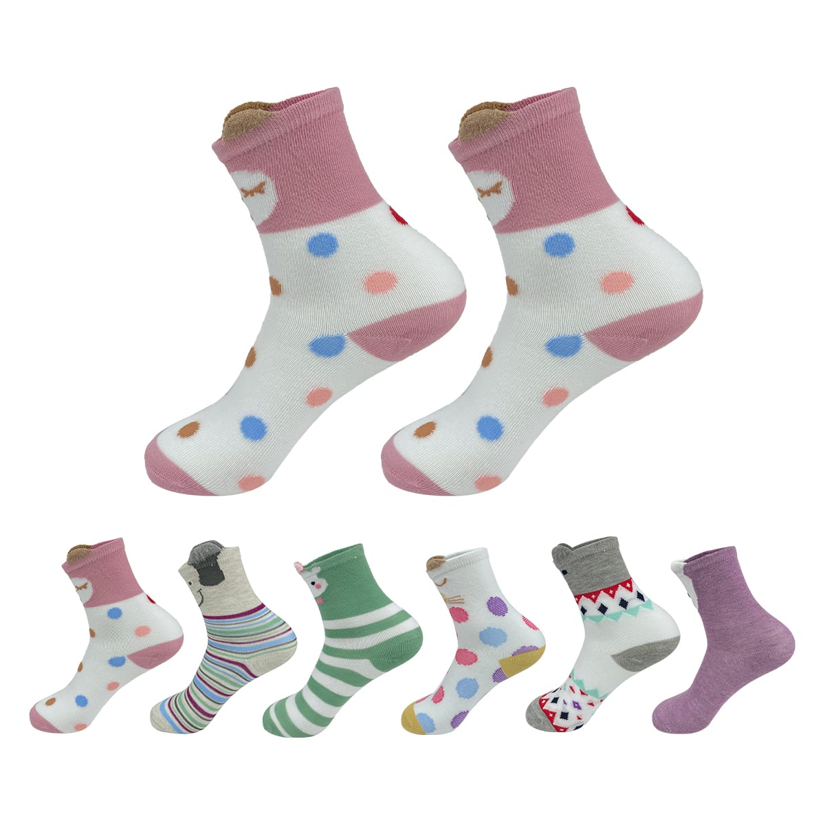 CALCETINES DE NIÑA DISEÑO ANIMALES SURTIDOS 9-12 AÑOS| 12 UNID 0