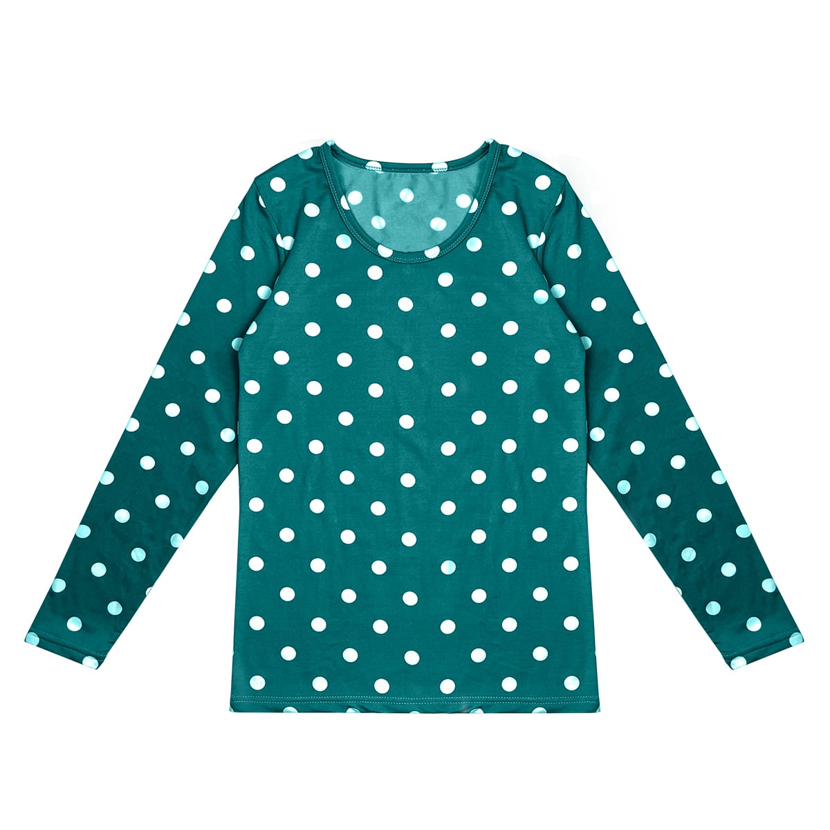 CAMISETA DE MUJER CON POLAR CUELLO REDONDO DISEÑO PUNTOS6