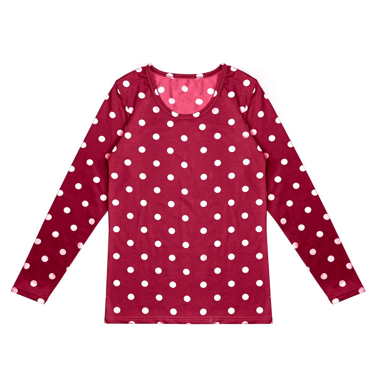 CAMISETA DE MUJER CON POLAR CUELLO REDONDO DISEÑO PUNTOS4