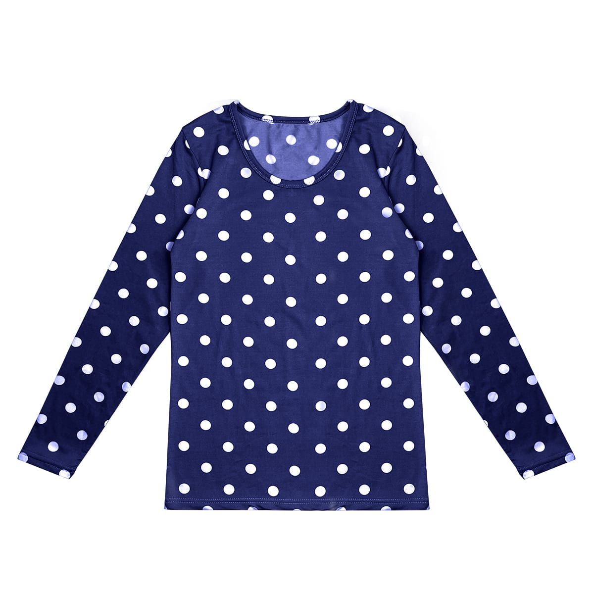 CAMISETA DE MUJER CON POLAR CUELLO REDONDO DISEÑO PUNTOS2